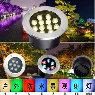 LED地埋灯透光地面灯地脚射灯侧发光庭院草坪照树防水建筑景观灯