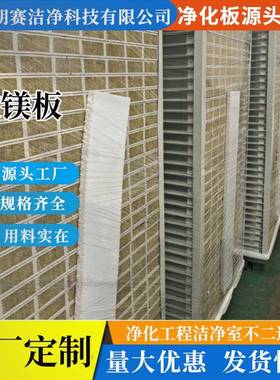 机制中空玻镁板彩钢板车间吸音隔热防火玻镁夹芯板净化板厂家直销