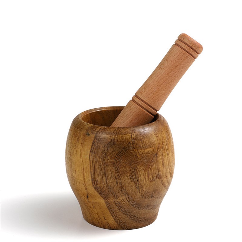 实木捣蒜罐子蒜缸家用蒜泥器v蒜臼老式捣碎捣药研磨器手动酸枣木