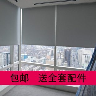 深圳板房厂房公百叶窗窗帘涂银遮光卷帘加厚遮阳可免打孔