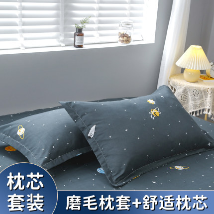 枕头一对双人家用单人带枕套学生宿舍男助睡眠护颈椎整头酒店枕芯