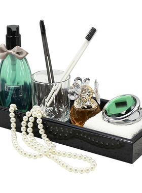 新中式样板房摆件洗手间台面托盘样板间I展厅卫生间软装公寓装饰