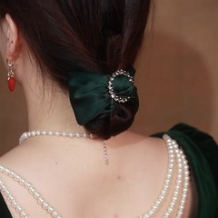 法国【设计师】LMKL新款发圈闪钻圆扣豹纹蝴蝶结发绳扎马尾皮筋绳