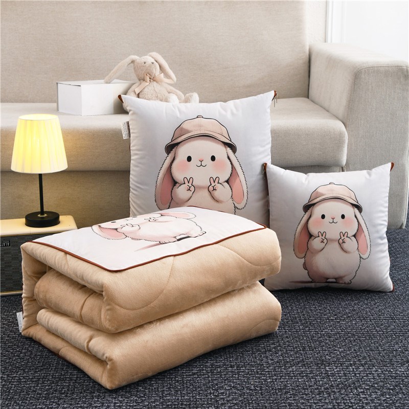 抱枕被子b两用加厚办公室折叠午睡枕头毯子二合一沙发汽车靠枕车