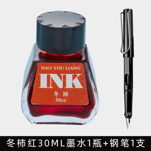 非碳素钢笔染料无碳素墨水黑瓶装黑色学生用钢笔用蓝色墨水红色速