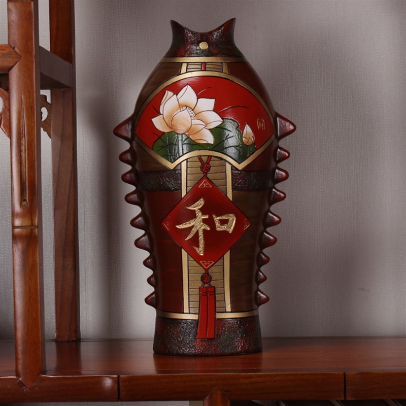 中式创意客厅家居玄关p博古架饰品酒柜陶瓷摆设陶艺摆件手工工艺