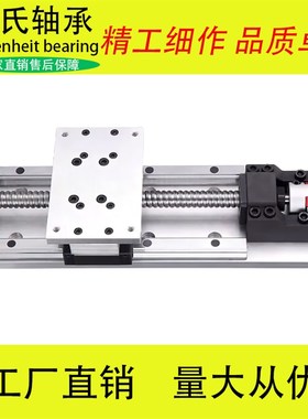 铝板HS100滚珠丝杆滑台双线轨直线精密导轨十字滑轨工作传动模组