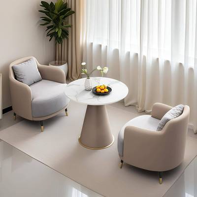 美容院会客沙发酒店大厅售楼处商务洽谈休息区接待沙发桌椅组合