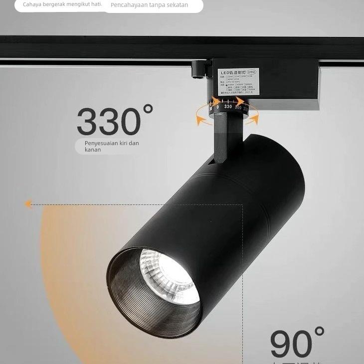 射灯轨道射灯超亮节能COB明装滑轨服装童装店铺商用led商场聚光灯