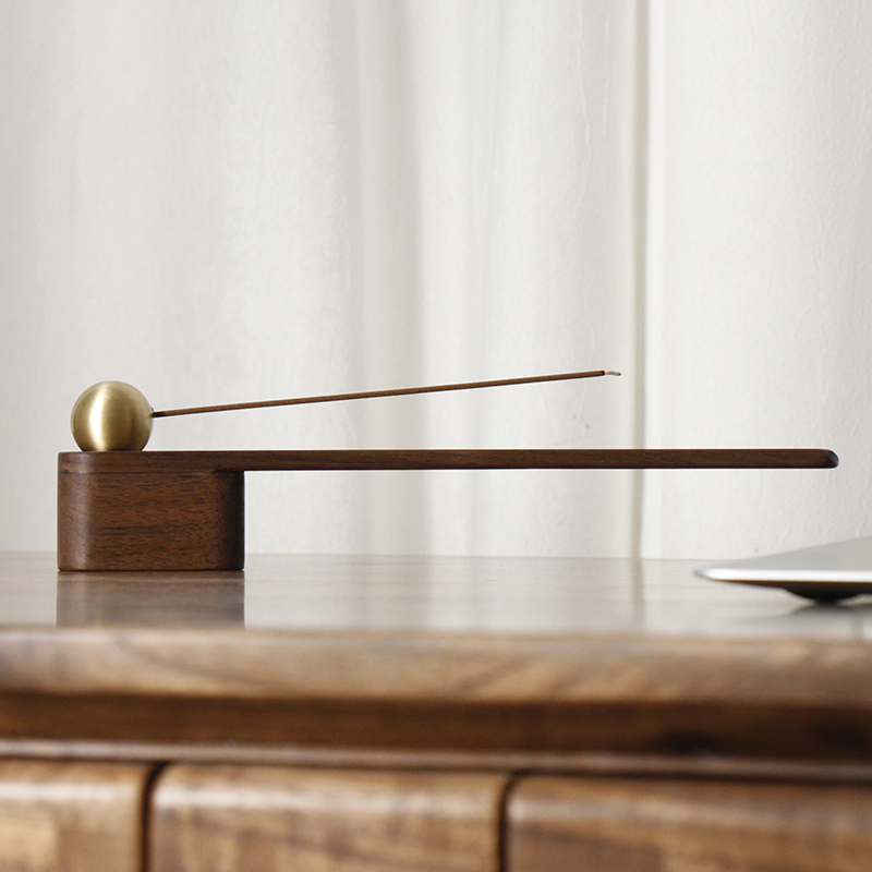 三思工房 日式实木檀香线香香插 禅意香座点香炉 创意家居礼品