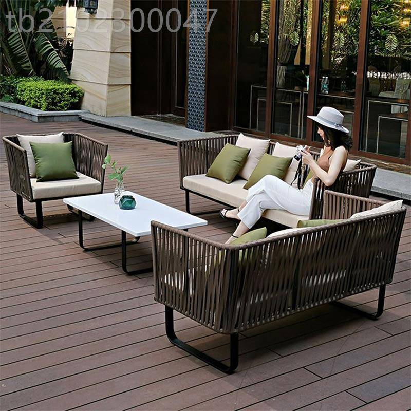 户外沙发几庭民闲院露天防晒防水休阳台室外茶三DAX人藤编家具宿