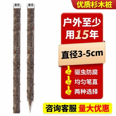 木桩打桩立柱户外河道工程带皮杉木桩G围栏园林绿化树木支撑杆栅