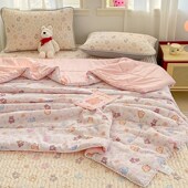A类冰丝乳胶凉席三四件套夏凉被夏季 学生宿舍单人空调席子可机洗