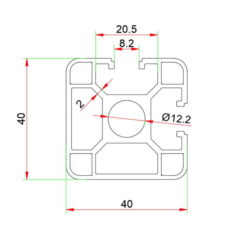 4040铝型材框架欧标国标工业铝型材404N0铝合金铝材4040