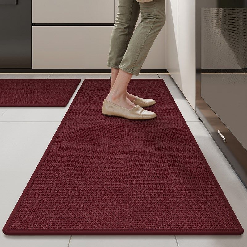 2025新款亚麻编织厨房地垫吸水防滑防油地毯耐脏防摔长条脚垫家用,居家布艺,厨房地垫,淘宝优惠券,粉丝福利购,淘宝优惠卷