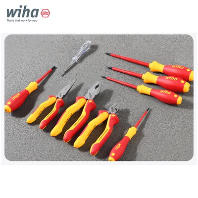 德国wiha威汉电工工具套装进口绝缘尖嘴钢丝钳子专用组合90012C