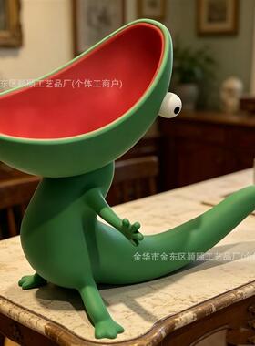 跨境新品 Lizard Soap Holder 蜥蜴张嘴香皂盒装饰树脂工艺品摆件