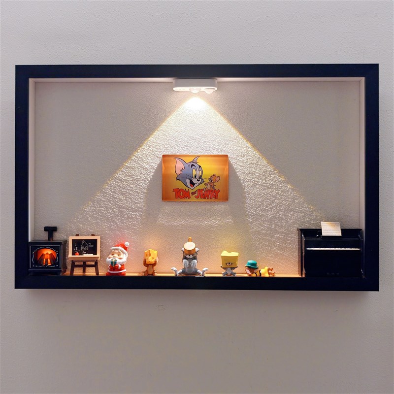 猫和老鼠娃娃屋挂画感p应夜灯玄关装饰画电表箱弱电箱遮挡免打孔
