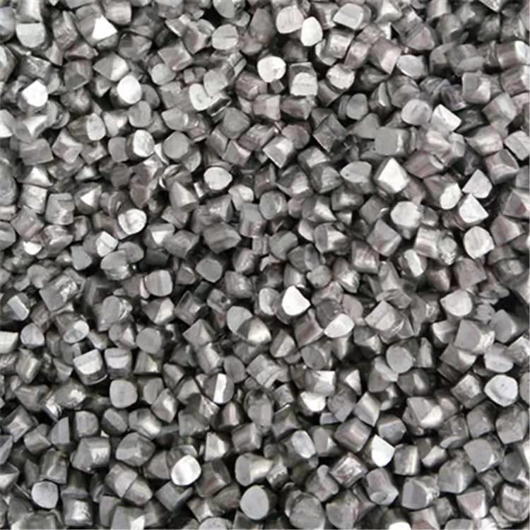 加工9.5mm炼钢脱氧剂喷涂铝粒99.99%高0.6mm管道疏通剂铝豆铝线段