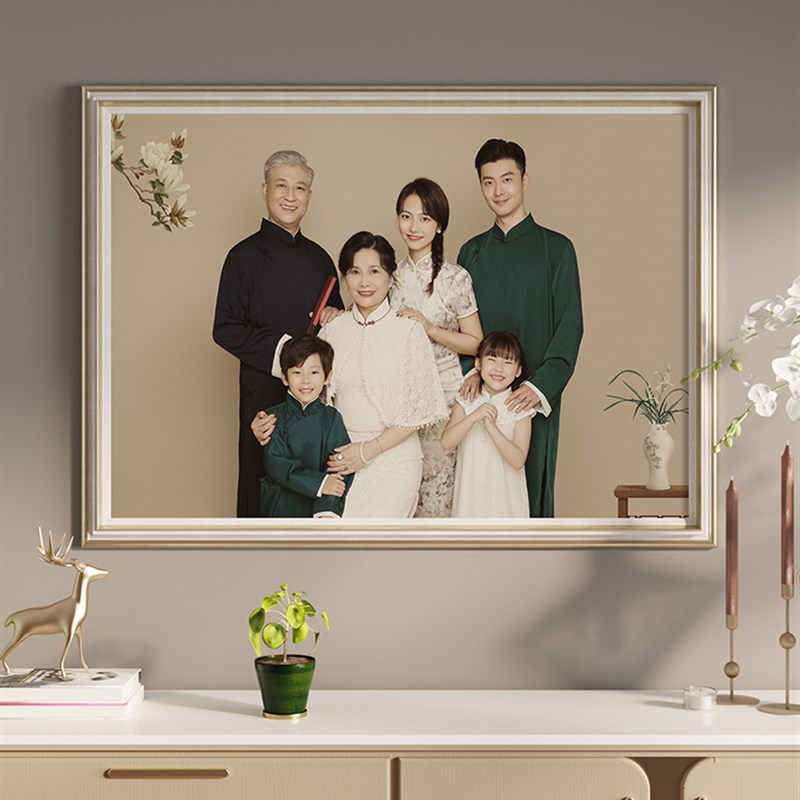 定制全家福相框挂墙大尺寸照片冲印放大打印相Q片加裱婚纱照结婚