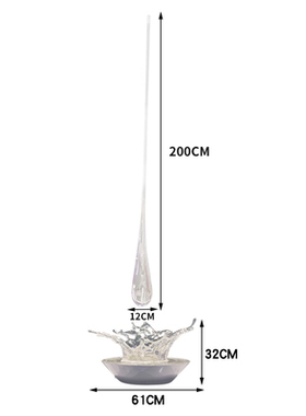 酒店大堂售楼处透明树脂水滴吊y饰摆件创意水纹雕塑落地装饰品定
