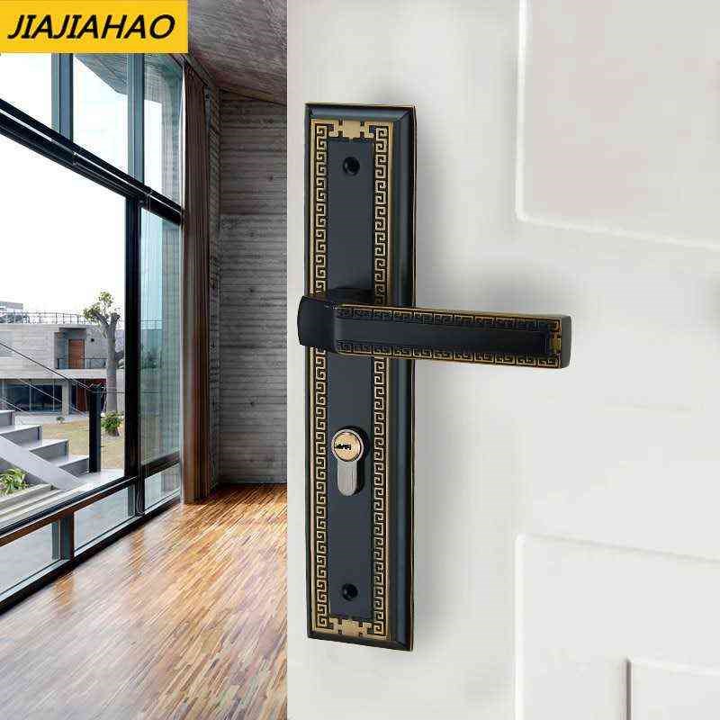 门锁门把手欧式具新款p房实木门锁卫生间锌合金门锁中式静音卧室