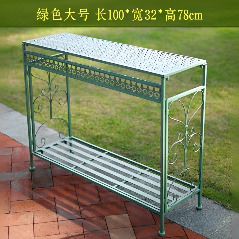 铁艺双层花架新i款户外庭院别墅阳台花园多肉展示架落地式置物架