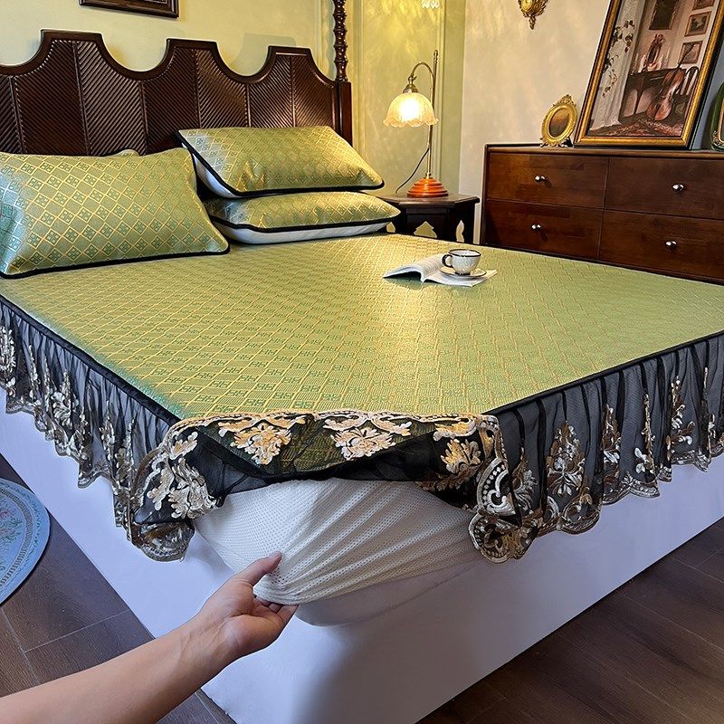 德国高端冰丝凉席床笠款三件套藤席可折叠水洗空调软席子床垫罩,床上用品,藤席,淘宝优惠券,粉丝福利购,淘宝优惠卷