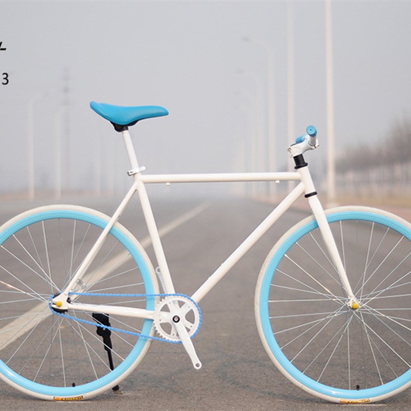 死飞自行车男女倒刹车2q4/26寸高碳钢美国队长活飞学生单车实心胎