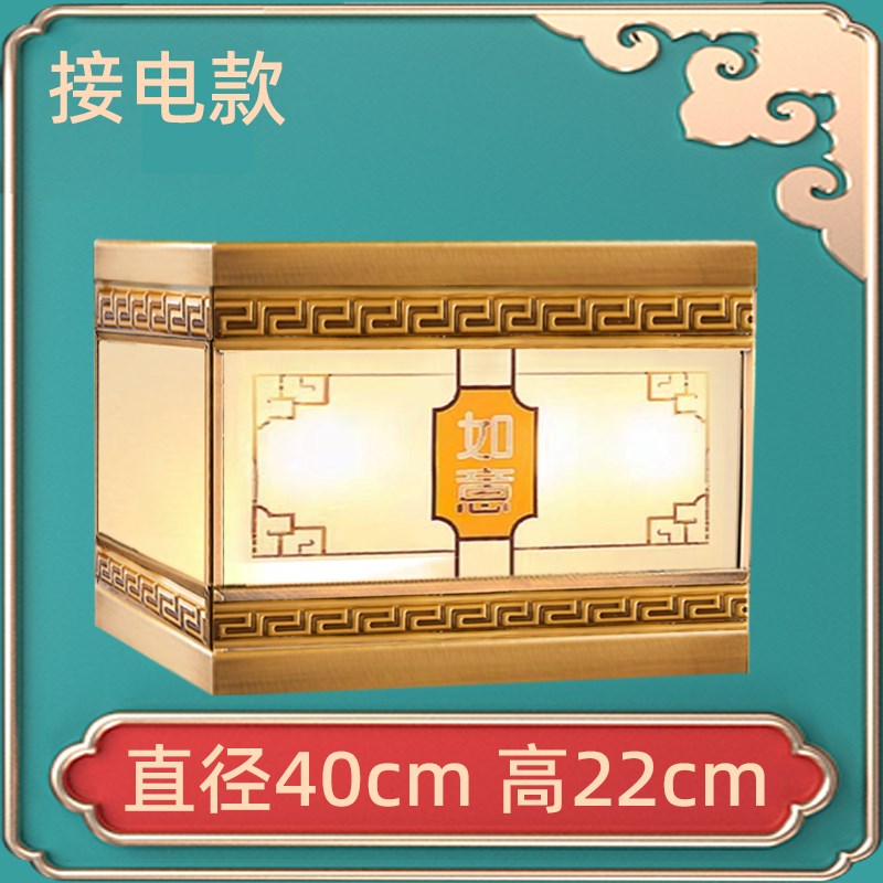 全铜柱头灯大门新中式柱子灯庭z院灯别墅户外防水玻璃太阳能围墙