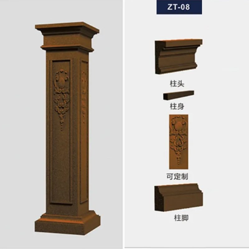 eps外墙装饰线条罗马柱方柱柱子B包边墙角线条包边柱头柱脚花定制