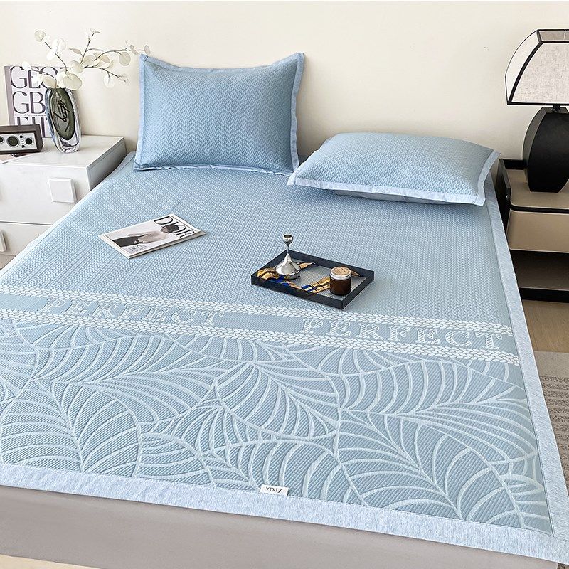 高端冰丝凉席2025新款三件套冰豆豆席可机洗水洗夏天床单软席子,床上用品,冰丝席,淘宝优惠券,粉丝福利购,淘宝优惠卷