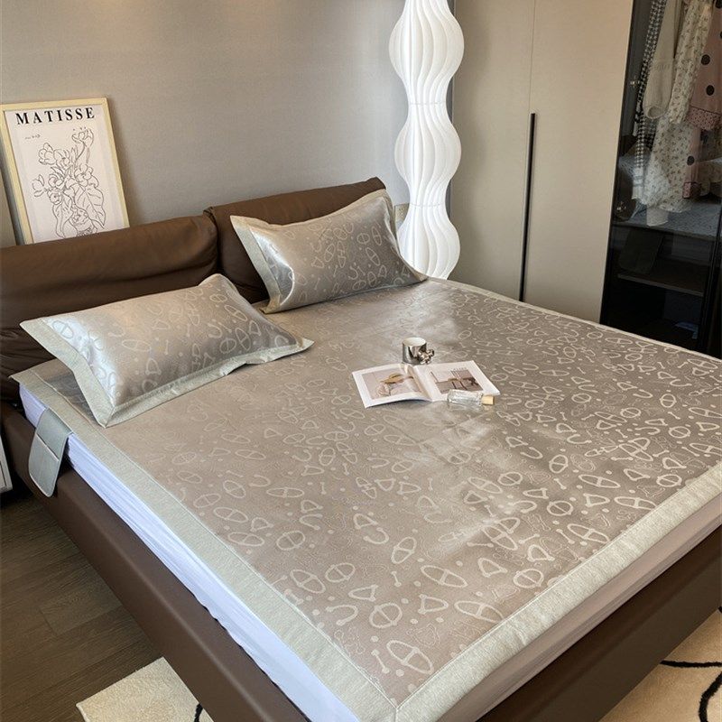 夏季凉感A类床笠款冰丝席三件套可水洗机洗空调凉席提花软席子,床上用品,冰丝席,淘宝优惠券,粉丝福利购,淘宝优惠卷