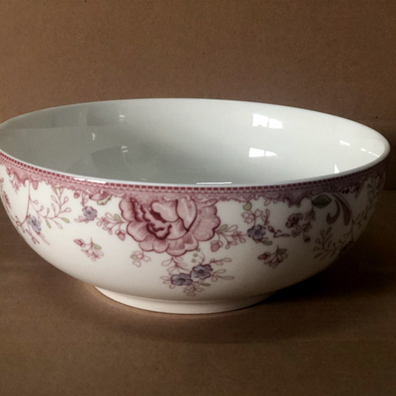 裕行陶瓷餐具新骨瓷饭碗r面碗碟盘子7寸深盘9船盘8四方盘红色经典