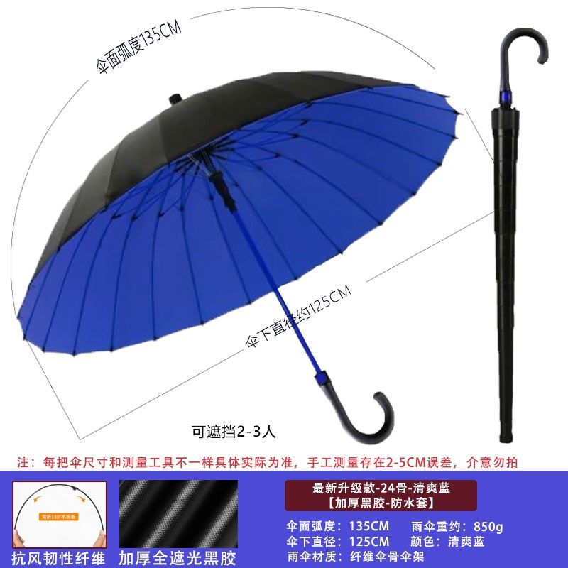 24骨防水套加大加厚加固超特大号车载男士双人自动双层暴雨长柄伞,居家日用,伞,淘宝优惠券,粉丝福利购,淘宝优惠卷