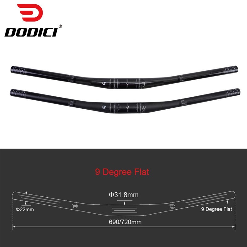 RXL棒槌哥9度大弯直把山地自行u全碳纤维车把UD纹690/720mm 31.8m