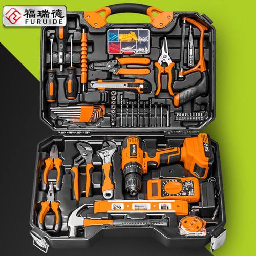 家用工具箱套装电钻多功能电工木工专用五金电动维修工具套装组合