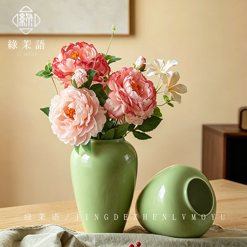 景德镇陶瓷插花水培花瓶装饰摆件小清晰花盆家用客厅玄关简约花坛图片
