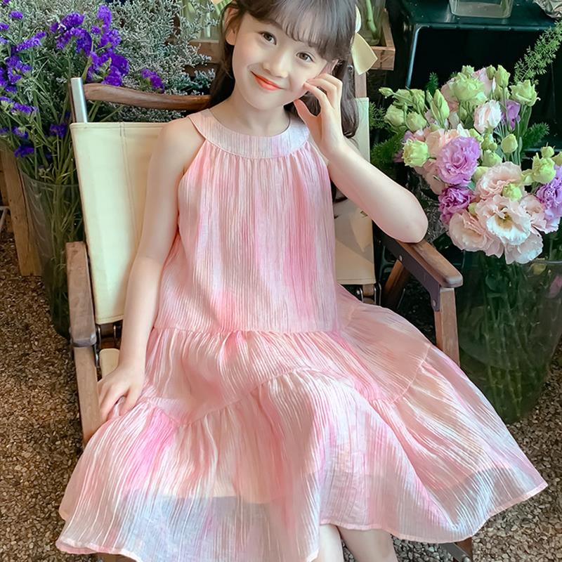 女童夏季裙子2025新款小女孩吊带裙夏天公主裙儿童夏装雪纺连衣裙