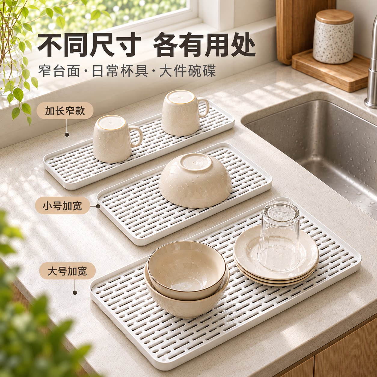 双层沥水托盘水杯子收纳置物架接水滤水茶盘长方形塑料沥水篮