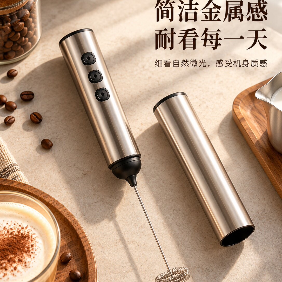 咖啡打泡器手持无线电动奶泡打发器家用谈奶油抹茶打发咖啡搅拌器