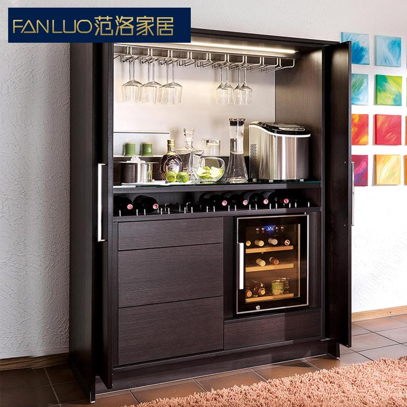 现代简约客厅酒柜定制实木颗粒板 简约奢华型餐边柜水吧定做