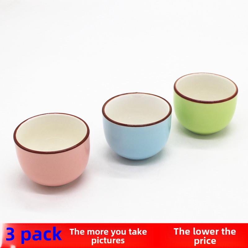 陶瓷彩釉江中杯家用茶杯饮茶碗热茶品鉴100ml客杯小师傅杯