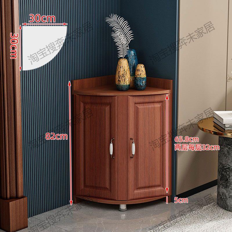 新中式转角柜墙角柜三角酒柜拐角边角角落收纳扇形置物架客厅厨房