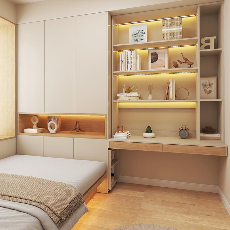 什别全屋定制多功能榻榻米床衣柜书柜书架一体收纳柜自由组合