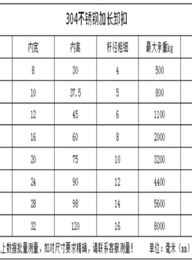 304不锈钢D型卸扣 U形环船用伞绳加长卸扣M4 5 6 8 10 12 14 16mm