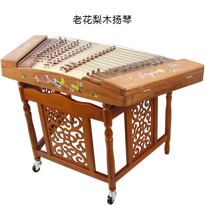 老花梨贝雕扬琴 演奏402扬琴乐器 厂家销售雕龙洋琴小扬琴