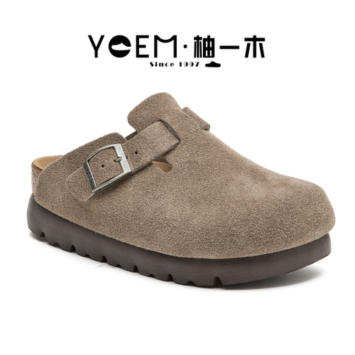 增高4.5厘米真牛皮软木底勃肯鞋