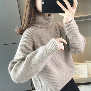 宽松慵懒风外 高领毛衣女冬加厚内搭2021年新款 D打底衫 秋冬季 爆款