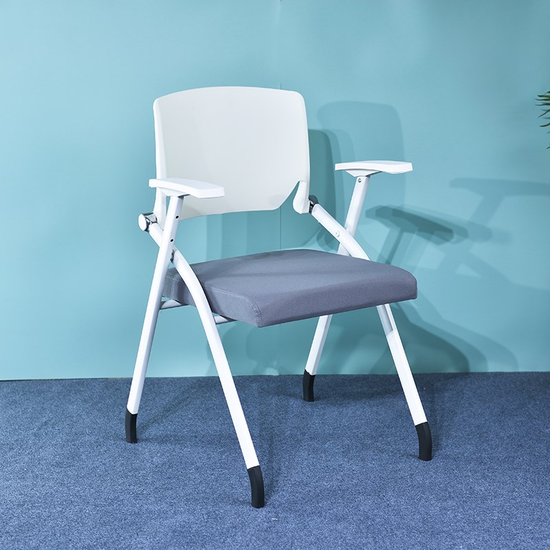 折叠培训椅一体带桌板办公会议椅带写字板员N工职员开会塑料靠背